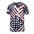 hesapli Anime Tişörtleri-Yetişkin Erkek Cosplay Amerikan bayrağı Cosplay Kostümleri Tişört Uyumluluk Halloween Günlük Giyim Pamuk Bağımsızlık Günü Tişört