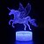 abordables Juguetes con luces-unicornio iluminación led ilumina juguete 3d dibujos animados para regalos de cumpleaños y regalos de fiesta 1 pieza