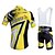 abordables Ensembles de vêtements pour hommes-Fastcute Homme Unisexe Maillot et Cuissard Avec Bretelles Velo Cyclisme Manche Courte VTT Vélo tout terrain Vélo Route Jaune Bleu Orange Mode Grande Taille Vélo Ensembles de Sport La peau 3 densités