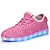 billiga LED-skor för barn-pojkar och flickor sneakers led tända skor kostym fest usb laddning tyll andningsförmåga lysa upp skor vuxna barn atletisk casual utomhus promenader skor led lysande rosa grå blå höst / gummi