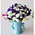voordelige Kunstbloemen &amp; Vazen-1pc kunstmatige plastic bloem 21 diamant roos 7 vork lente kleine roos roos knop kunstbloem