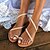 voordelige Damessandalen-Dames Sandalen Boho Glitter kristal pailletten juwelen Platte sandalen Bruiloft Strand Effen Zomer Imitatieparel Platte hak Open teen minimalisme Zoet Imitatieleer Leegloper Bruin