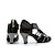 ieftine Pantofi Dans Latin-Pentru femei Încălțăminte latină Pantofi Salsa Performanță Antrenament Sandale de cristal Călcâi Toc evazat Fermoar Migdală Negru