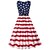 זול תלבושות אתניות ותרבותיות-מבוגרים בגדי ריקוד נשים קוספליי דגל אמריקאי שמלת חופשה שמלות תחפושות קוספליי עבור Halloween לבוש יומיומי כותנה יום העצמאות שמלה