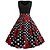 Χαμηλού Κόστους Ιστορικές &amp; Vintage Στολές-Audrey Hepburn Χωριατοπούλα Πουά Ρετρό / Βίντατζ Δεκαετία του 1950 Rockabilly Φορέματα Χορός μεταμφιεσμένων Γυναικεία Στολές Κόκκινο+Μαύρο Πεπαλαιωμένο Cosplay Σχολείο Γραφείο Φεστιβάλ Αμάνικο