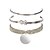 baratos Pulseira-3pçs Mulheres Bracelete Pulseiras Algema Enrole Pulseiras Multi Camadas Infinidade Simples Étnico Moda Vintage Clássico Liga Pulseira de jóias Prata Para Rua Diário Feriado Escola Festival