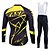 cheap Men&#039;s Clothing Sets-Fastcute Men&#039;s Long Sleeve Cycling Jersey Black Plus Size Bike Clothing Suit Thermal / Warm Fleece Lining Breathable 3D Pad Quick Dry Winter Sports Polyester Fleece Silicon Sports Mountain Bike MTB