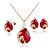 cheap Jewelry Sets-Women&#039;s Stud Earrings Pendant Necklace Ring Cut Out Peacock Stylish Classic Rhinestone Gold Plated Earrings Jewelry Green / Red / Blue For Daily Work 1 set