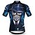 お買い得  ウィメンズ サイクリングクロージング-21Grams 3D スカル 男性用 半袖 サイクリングジャージー - 青と黒 バイク ジャージー トップス 高通気性 速乾性 吸汗性 スポーツ エラステイン ポリエステル マウンテンサイクリング ロードバイク 衣類 / マイクロエラスティック