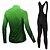 preiswerte Herrenbekleidungs-Sets-FUALRNY® Herren Radtrikot mit Radhose lang Trägern fahrradbekleidung Langarm MTB Mountain Rennrad Winter Grün Purpur Gelb Farbverlauf Fahhrad Sportkleidung Vlies Fleece-Futter Tasche auf der Rückseite