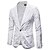baratos Trench coat masculino-Branco / Preto / Azul Sólido Normal Acrílico / Veludo Masculino Terno - Lapela Chanfrada