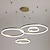 abordables Éclairages circulaires-4 lumières led 110w anneau cercle lustre led moderne pendentif lumières or café pour salon bar chambre bureau 4 couches dimmable avec télécommande uniquement dimmable avec télécommande