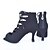 cheap Dance Boots-Women&#039;s Dance Boots Heel Flared Heel Nylon Splicing Black / Performance