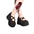זול הנעלת לוליטה-בגדי ריקוד נשים נעליים פאנק עקב טריז נעליים אחיד 10 cm שחור חום אדום עור פוליאוריתן תחפושות הלואין