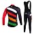 cheap Men&#039;s Clothing Sets-Miloto Men&#039;s Long Sleeve Cycling Jersey with Bib Tights White Stripes Bike Clothing Suit Thermal / Warm Fleece Lining Breathable 3D Pad Quick Dry Winter Sports Polyester Fleece Silicon Stripes