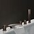 abordables Grifería para bañera-grifo de bañera - bañera romana contemporánea de bronce aceitado válvula de latón grifos mezcladores de ducha de baño / tres manijas / sí / tres manijas cinco agujeros / cascada / tres manijas cinco