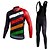 cheap Men&#039;s Clothing Sets-Miloto Men&#039;s Long Sleeve Cycling Jersey with Bib Tights White Stripes Bike Clothing Suit Thermal / Warm Fleece Lining Breathable 3D Pad Quick Dry Winter Sports Polyester Fleece Silicon Stripes
