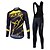 cheap Men&#039;s Clothing Sets-Fastcute Men&#039;s Cycling Jersey with Bib Tights Long Sleeve Winter Bike Clothing Suit with 3 Rear Pockets Mountain Bike MTB Road Bike Cycling Thermal Warm Windproof Back Pocket Golden yellow Green