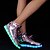 abordables Baskets femme-Femme Basket Talon Plat Bout rond LED Confort LED Chaussures De plein air Boucle Similicuir Marche Rose / Dorée / Argent