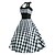 Χαμηλού Κόστους Ιστορικές &amp; Vintage Στολές-Audrey Hepburn Χωριατοπούλα Φορέματα Καρό Ρετρό / Βίντατζ Δεκαετία του 1950 Rockabilly Φορέματα Χορός μεταμφιεσμένων Ροκμπίλι Φόρεμα χορού Γυναικεία Στολές Γκρίζο Πεπαλαιωμένο Cosplay