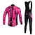 abordables Ensembles de vêtements pour hommes-Miloto Homme Unisexe Maillot et Collant Avec Bretelles Velo Cyclisme Manches Longues VTT Vélo tout terrain Vélo Route L&#039;hiver Blanche Noir Vert Mode Vélo Maillot Collants Collant à Bretelles / Lycra