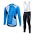 cheap Men&#039;s Clothing Sets-Fastcute Men&#039;s Long Sleeve Cycling Jersey with Bib Tights Black Stripes Plus Size Bike Jersey Tights Bib Tights Breathable 3D Pad Quick Dry Sweat-wicking Sports Polyester Lycra Stripes Mountain Bike