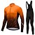 preiswerte Herrenbekleidungs-Sets-FUALRNY® Herren Radtrikot mit Radhose lang Trägern fahrradbekleidung Langarm MTB Mountain Rennrad Winter Grün Purpur Gelb Farbverlauf Fahhrad Sportkleidung Vlies Fleece-Futter Tasche auf der Rückseite