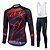 cheap Men&#039;s Clothing Sets-Fastcute Men&#039;s Long Sleeve Cycling Jersey Black Plus Size Bike Clothing Suit Thermal / Warm Fleece Lining Breathable 3D Pad Quick Dry Winter Sports Polyester Fleece Silicon Sports Mountain Bike MTB