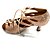 baratos Sapatos de Dança Latina-Mulheres Sapatos de Dança Latina Salto Salto Carretel Cetim Cristal / Strass Amêndoa / Espetáculo / Couro / Ensaio / Prática