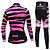 cheap Men&#039;s Clothing Sets-Miloto Women&#039;s Long Sleeve Cycling Jersey with Tights Black / Orange Yellow Blue Bike Clothing Suit Back Pocket Sports Patterned Mountain Bike MTB Road Bike Cycling Clothing Apparel / Stretchy