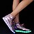 tanie Trampki damskie-Damskie Adidasy Płaski obcas Okrągły Toe LED Wygoda Świecące buty Na zewnątrz Klamra Derma Spacery Różowy / Złoty / Srebrny