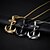 ieftine Coliere cu Pandativ-Men&#039;s Pendant Necklace Engraved Anchor Mariner Titanium Steel Black Gold Silver 60 cm Necklace Jewelry 1pc For Gift School Street Club Promise