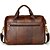 cheap Men&#039;s Bags-Men&#039;s Briefcase Top Handle Bag Nappa Leather Cowhide Formal Daily Office &amp; Career Zipper Solid Color Dark Brown