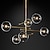 billige Globedesign-anheng lys glass globe design moderne nordisk stil 6-lys lysekrone malte overflater galvanisert metall 220v 110v varm hvit kald hvit