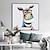 abordables Peintures animaux-Peinture à l&#039;huile Hang-peint Peint à la main Carré Animaux Pop Art Moderne Toile étirée / Toile tendue