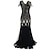 cheap Cosplay &amp; Costumes-The Great Gatsby Charleston Roaring 20s 1920s Cocktail Dress Vintage Dress Flapper Dress Party Costume Prom Dress Prom Dresses Women&#039;s Sequins Costume Golden / Black / Red / Golden+Black Vintage