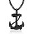 billige Pendant Necklaces-Men&#039;s Pendant Necklace Engraved Anchor Mariner Titanium Steel Black Gold Silver 60 cm Necklace Jewelry 1pc For Gift School Street Club Promise