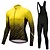 baratos Conjuntos de Roupa de Homem-FUALRNY® Homens Camisa com Calça Bretelle Manga Longa Ciclismo de Montanha Ciclismo de Estrada Inverno Verde Roxo Amarelo Gradiente Moto Conjuntos Tosão Forro de Velocino Bolso Traseiro Esportes