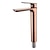 cheap Classical-Rose Gold Brass Bathroom Sink Mixer Faucet Tall, Single Handle Basin Taps with Cold and Hot Hose