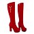 halpa Naisten saappaat-Women&#039;s Boots Knee High Boots Fall &amp; Winter Chunky Heel Round Toe Daily Faux Leather Knee High Boots Black / Red