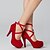 cheap Women&#039;s Heels-Women&#039;s Heels High Heels Ankle Strap Heels Wedding Party &amp; Evening Buckle Lace-up Platform Stiletto Heel Fleece Black Red Blue