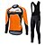 abordables Ensembles de vêtements pour hommes-Fastcute Homme Manches Longues Maillot et Cuissard Long Avec Bretelles Velo Cyclisme Hiver Toison Polyester Silicone Noir Orange Jaune Mosaïque Grandes Tailles Vélo Ensembles de Sport Chaud Doublure