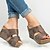 baratos Sandálias de mulher-Women&#039;s Sandals Creepers Round Toe Rivet PU Summer Black / Brown / Beige