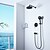 billige Veggmontert dusjsystem-svart dusjkran - moderne veggmontering av keramiske ventiler