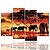 cheap Prints-4 Panel Wall Art Canvas Prints Painting Artwork Picture Animal Elephant Home Decoration Décor Rolled Canvas No Frame Unframed Unstretched
