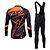 cheap Men&#039;s Clothing Sets-Fastcute Men&#039;s Long Sleeve Cycling Jersey with Bib Tights Black Plus Size Bike Clothing Suit Thermal / Warm Fleece Lining Breathable 3D Pad Quick Dry Winter Sports Polyester Fleece Silicon Geometry
