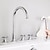 preiswerte Badewannenarmaturen-Badewannenarmatur 5-Loch-Badewannenarmaturen an Deck montiert, 3-Griff-Waschbeckenmischer heiße und kalte Badezimmer-Duscharmaturen mit Handbrause-Handhahn