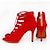 levne Taneční boty-Dámské Boty na salsu Taneční bory Boty Tango Výkon Podpatky Barevně dělené Tenký vysoký podpatek S otevřeným palcem Šněrování Červená