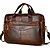 cheap Men&#039;s Bags-Men&#039;s Briefcase Top Handle Bag Nappa Leather Cowhide Formal Daily Office &amp; Career Zipper Solid Color Dark Brown