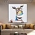 abordables Peintures animaux-Peinture à l&#039;huile Hang-peint Peint à la main Carré Animaux Pop Art Moderne Toile étirée / Toile tendue